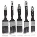 Genixart Angled Cutting in Paint Brushes for Walls and Trim, Angle Sash Paintbrush for Furniture, Stain Brushes Set for Wall & Painting (5Pack)