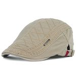 Anshili Men's Cotton Blend Cap Beret (Beige)