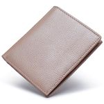 Bveyzi Ultra Slim Small Leather Women Wallet Rfid Blocking Tiny Thin Bifold Pocket Ladies Purse, Rose Gold, Small