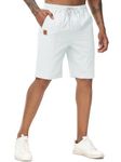 YuKaiChen Men's Shorts Classic Fit Twill Summers Casual Shorts with Zip Pockets Size 32 White