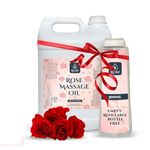 Rubz Rose Massage Oil | Moisturizing & Nourishing Body Massage Oil for Men & Women | Best for Aromatherapy & Full Body Spa | 5 Litre