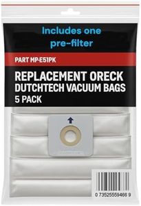 MP Maresh Products ET511PK Replacement Vacuum Bags – Compatible with Oreck Dutchtech 1100, 1200, 1300, 1400 Series – 5-Pack with 1 Pre-Filter – HEPA Standard Double-Wall Filtration