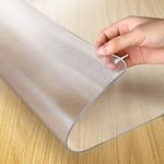 Vicwe 24 x 48 Inch Clear Table Cover Protector,1.5 mm Thick Single-Sided Frosted Clear Desk Pad Mat, Rectangle Waterproof Table Top Protector, Scratch Proof and Easy Cleaning for Dining Room Table