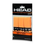 HEAD Softex Badminton Over Grip, Colour - Orange, (Pack of 3)