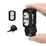 WUBEN E7 1800 Lumen Rechargeable Mini Flashlight with Magnet，Super Bright 6 Modes EDC Flashlight, Type-C Rechargeable LED，IP68 Pocket Flashlight for Headlamp Use, Rescue, Camping（Black）