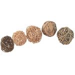 5 Pack Hand Woven Play Ball Chew Toy for Rabbits Bunny Guinea Pigs Hamster Gerbils Small Pet (B)