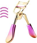 Luxspire Eyelash Curler with 4Pcs Refill Pads, Professional Handle Eye Lash Curler Iron Curling Clip Beauty Makeup Tool Fits All Eye Shapes, Rose Red