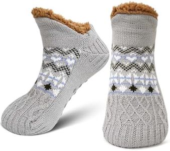 CaiDieNu Fuzzy Slipper Socks for Men Women with Grippers, House Slippers Winter Cozy Warm Thick Non-Slip Fuzzy Thermal Socks
