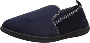Padders Lewis Wide Fit Memory Foam Mens Slippers (8 UK, Navy, numeric_8)