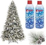 Prextex Winter Textured Snow Spray - 2pk 13oz Aerosol Bottles - Artificial Snow, Christmas Snow Artificial Tree, Fake Snow Frosted Windows, Holiday Winter Crafts, Nieve Christmas Village, Instant Snow