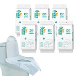 60PCS Disposable Toilet Seat Covers,Universal Oversized Soft Waterproof Toilet Paper Pad for Kids Adults Pregnant Women, Disposable Toilet Seat Cover for Travel, Use in Public Toilets (Blue)