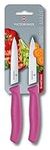 Victorinox 67796L5B Paring Knife, Pointed Tip, Serrated, Pink