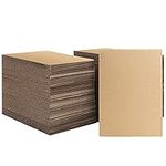 Belle Vous Large Corrugated Cardboard Sheets (100 Pack) - Thick Kraft Board Corrugated Sheets - 2.8mm Thick Card Board/Corrugated Paper - Cardboard for Crafting/Art & Craft Cardboard