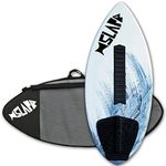 USA Made Slapfish Skimboards 52" Fiberglass & Carbon - No Rider Weight Limit - with Traction Deck Grip - Kids & Adults - 4 Colors… (Gray Board + Arch Bar + Bag)