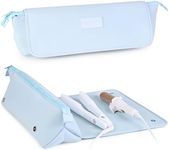 BAREFOOT CARIBOU Hair Tools Travel Bag and Heat Resistant Mat for Flat Irons, Straighteners, Curling Iron, and Haircare Accessories, 2-in-1 design, with Interior Pockets, Organizer (Baby Blue)