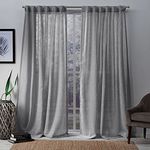 Exclusive Home Bella Hidden Tab Top Curtain Panel Pair, Silver, 54x84, 2 Piece