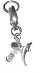 Hidden Hollow Beads Charm Key Chain Ring, Women's Purse or Necklace Charm, Comes in a Gift Bag! (Dolphin)