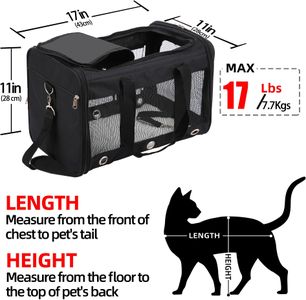 Dycietx Soft Sided Pet Carrier Bag, Portable Airline Approved, Black M