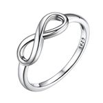 Bestyle S925 Sterling Silver Infinity Friendship/Bridesmaids Ring for Women Girls, Personalized Eternity Knot Symbol Band Ring, Nice Cute Every Day Ring Jewelry, Size 5