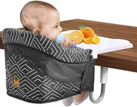 MTWML Hook On High Chair with Tray,Portable Baby High Chair That Attaches to Table,Clip On Fast Table High Chair for Babies and Toddlers.Baby Feeding Seat for Dining Table and Counter(Stripe-Black)