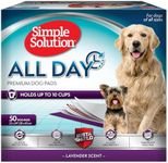 Simple Solution All Day Dog Pads | 6 Layer Premium Dog Pads, Absorbs up to 10 Cups of Liquid | 23x24, Lavender Scent, 50 ct