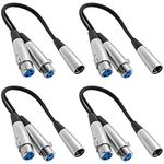 SEISMIC AUDIO SA-Y4 4 Pack 1-Feet Splitter Patch Cables 1 XLR Male to 2 XLR Female