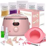 Qintora Waxing Kit, Wax Warmer, Wax Pot Kit for Hair Removal, At Home Hot Waxing Kit for Women Face, Intimate, Leg, 5 Packs Beads, 36 Applicator Sticks, Intelligent Temperature Control Waxing Machine
