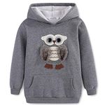 Hoodies for Girls Kids Pullover Fuzzy Owl Hooded Thick Warm Fleece Lining for Winter 11-12 Years