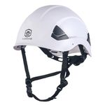 GUARDLEAD Vented ABS Safety Hard Hat with Chin Strap - ANSI Z89.1-2014 Certified for Men & Women, Construction Helmet Hardhat (White)