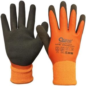 1 Pair Thermal Work Glove, Cold Resistance Glove, Fleece Lining, Fully Latex Rubber Coated For Water Proof, Sandy Soft/Anti-Slip Palm For Grip,9/L