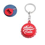 Red Nuka Cola Cap Bottle Opener with Keychain, Game Fans Gifts, Nuka Cola Merchandise