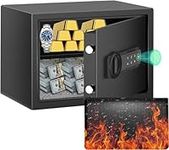 HSDYS 1.2 Cubic Feet Home Fingerprint Safe with Fireproof Waterproof Bag, Security Safe Box with Fingerprint Lock & Digital Keypad, Large Steel Lock Safe Fireproof for Money Jewelry Documents