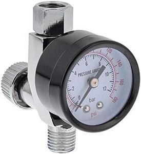 TCP Global Brand Air Adjusting Valve Regulator with Gauge for Spray Guns and Pnuematic Tools (1/4"NPT)