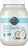 Garden of Life Raw Extra Virgin Organic Coconut Oil for Hair, Skin, Cooking, 110 Servings - Pure Unrefined Cold Pressed Oil with MCTs for Body Care or Baking, Aceite de Coco Organico, 56 Fl Oz