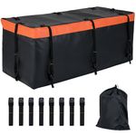 COSTWAY Hitch Mount Cargo Carrier Bag, 16/20 Cubic Feet 100% Waterproof Car Tray Luggage Bag with 8 Reinforced Straps, Foldable Storage Hitch Bags for All Vehicle with Trailer Basket (550L/20 Cu Ft)
