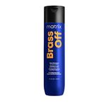 Matrix Brass Off Blue Shampoo, Neutralizes Brassy Orange Undertones, Tones Brunette, Brown & Dark Blonde Hair, Color Depositing, Pigmented Salon Formula, Vegan, Packaging May Vary