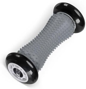 H&S Foot Massage Ball Roller - Muscle Roller Stick for Fascia and Feet - Silicone Exercise Roller Massager with Nubs for Stress Relief and Relaxation - Gray