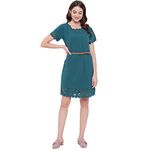 mayra Women's Polyester Dress(1909D20238_M Turquoise)