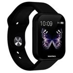 Smart Watch for Men & Women - ID116 Latest Bluetooth Phone Watch 1.3" LED with Daily Activity Tracker, Heart Rate Sensor, BP Monitor, Sports Watch for All Boys & Girls - Black