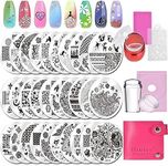 Biutee 30Pcs Round Nail Stamping Pl