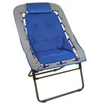 Zenithen Foldable Rectangular Air Mesh Indoor Outdoor Bungee Chair, Perfect for Dorm Rooms, Movie Nights, Bedrooms, Reading, Gaming, Journaling, Relaxing, Blue/Grey (Pack of 1)