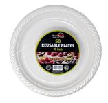 Best House Reusable Plastic Plates - 500 Pack, Microwave and Dishwasher Safe White Large Plastic Plate, Lunch & Dinner Plates for Catering, Events, Parties, and Everyday Use (10 inch Plates, White)