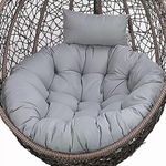 Soft Symphony Swing Chair Cushion for Hanging Basket Chair Swing with Polyester Cloth Cushion for Hanging Chair/Outdoor Egg Swing Chair/Garden Swing Jhula, Seat Padded Pillow (Grey)