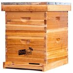 Bee Hive 10 Frame Bee Hives and Supplies Starter Kit, Bee Hive for Beginner, Honey Bee Hives Includes 1 Deep Bee Boxes, 1 Bee Hive Super with Beehive Frames and Foundation