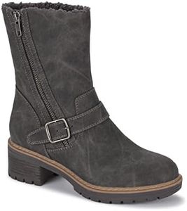 Baretraps Womens Alary Faux Leather Ankle Boots Gray 8.5 Medium (B,M)