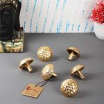 Two Moustaches Handmade Football Design Drawer Pull, Wardrobe Cabinet Knobs (Golden) - Pack of 6