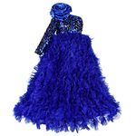 PINK WINGS Girls Maxi Gown Dress (Royal Blue) (11-12 Years)