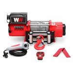 Stealth 4500lb 12v Wireless Recovery Budget Electric Winch - Powerful Wound Motor - Full Steel Gearing - Heavy Duty Solenoid, Mounting Plate, Wireless Remotes - User-Friendly - Steel Rope