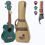 Hola! Music HM-121BU+ Deluxe Mahogany Soprano Ukulele Bundle with Aquila Strings, Padded Gig Bag, Strap and Picks - Teal