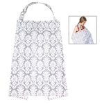 Gearmax Adjustable Breastfeeding Cover,Breathable Cotton Nursing Cover Breastfeeding Scarf with Inner Pocket